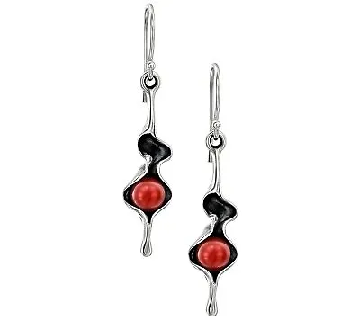 QVC Hagit Sterling  Pea In A Pod  Burgundy Cultured Pearl Earrings • $109.99