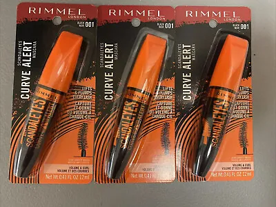 Lot Of 3 Rimmel Scandaleyes Curve Alert  Mascara #001 BLACK • $12.99