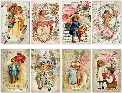 32 Pack Vintage Valentine's Cards Valentine's Day Cards Greeting Card Bulk Retro • $22.41