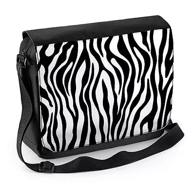 Zebra Stripe Pattern Laptop Messenger Bag - Zebras Wildlife • £21.95