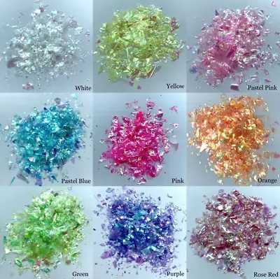 REDUCED! Bulk Opal Mylar Colour Flakes Chunky Glitter Angel Paper Resin Nail Art • £4