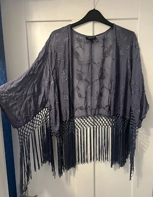 £18 • Buy Topshop Floral Tassel Kimono Size 10