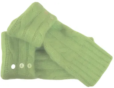 Fingerless Gloves Green Moss Angora Wool M Medium 8 1/2  Long Mittens Armwarmers • $34.98