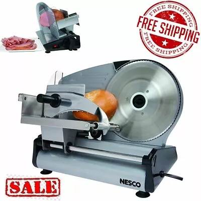 Electric Meat Food Slicer Deli Cheese Bread Cutter Blade Stainless Steel Machine • $94.99