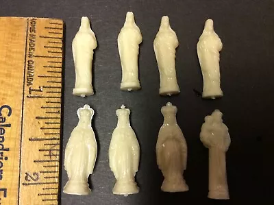 Vintage Lot 8 Catholic  Pocket Shrine Plastic Statues Nd Capsacred Heartst ? • $18.17