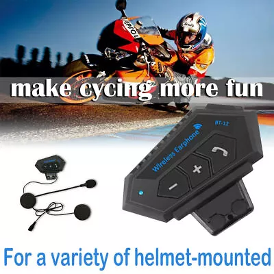 Bluetooth Motorbike Helmet Headset With Microphone Speaker Headphone For Riders • £14.99