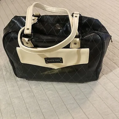 Vintage Mary Kay Large Black Cream Consultant Starter Travel Bag Tote Organizer • $33.99