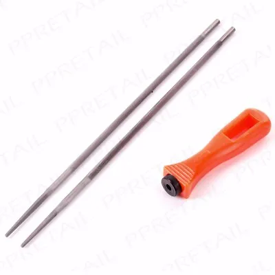 2Pc LARGE CHAINSAW FILING SET 5.5mm 7/32  Round Blade Sharpening File Hand Tool • £5.69