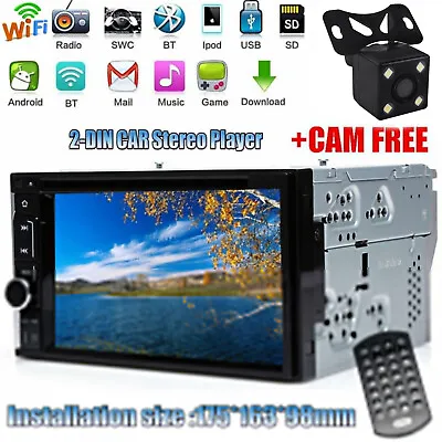 2DIN Car STEREO DVD CD FM USB TV MIRROR LINK RADIO BLUETOOTH WITH BACK UP CAMERA • $90.80