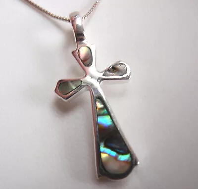 Abalone Ankh Cross 925 Sterling Silver Pendant • $15.99