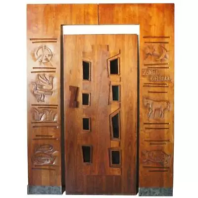 1962 Rare American EDGAR BRITTON Mid Century Modern Walnut Door & Frame Salvaged • $8500
