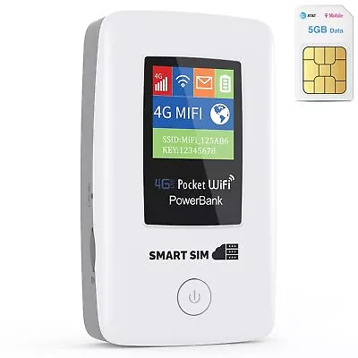 SmartSim 4G LTE WiFi Mobile Hotspot With 5GB 1 Month Data SIM Card USA & Int... • $109.45
