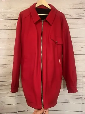 Men Marlboro Reversible Red & Black Winter ZipUp Oversized Jacket Size 2XL • $32.50