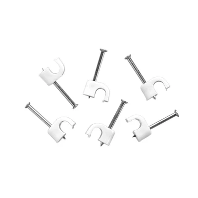 £2.69 • Buy Round White Cable Clips With Fixing Nails - Packs Of 100 4mm 5mm 6mm 7mm 8mm 9mm