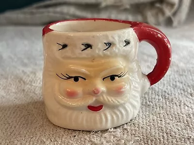 Vintage Ceramic Japan Santa Claus Tiny Small Mug Eyes • $18.99