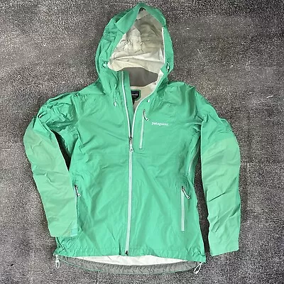 Women's Patagonia Torrentshell Stretch Teal Blue Hooded Rain Coat Jacket Sz M • $64