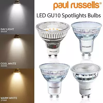 GU10 LED Dimmable Spot Lights Energy Saving Warm Cool Day White Downlights 240 V • £6.49