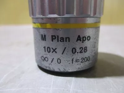 Mitutoyo M Plan Apo 10X / 0.28 ∞/0 F=200 Microscope Objective Lens - USED JAPAN • $349.89