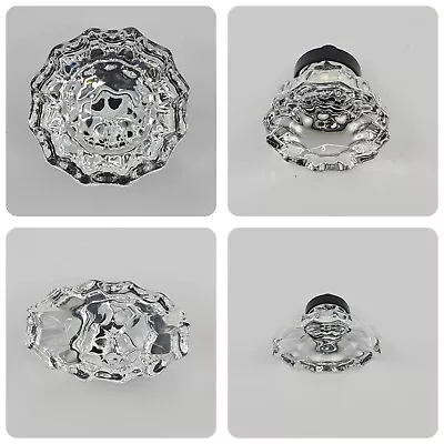 Crystal Diamond Glass Oval/Round Knobs Handles For Cupboards Drawers & Cabinets • £8.99