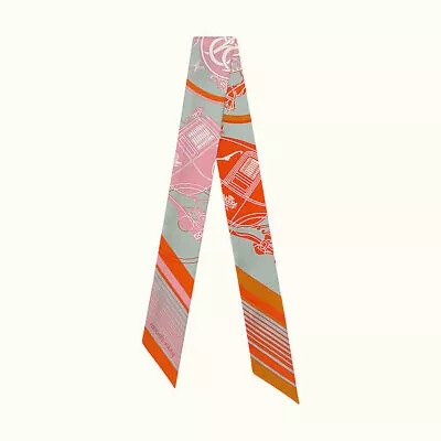 $190 • Buy Hermes Ex Libris Gris Orange Rose Bonbon  By Hugo Grygkar Twilly  - NWT