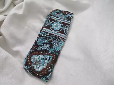 Vera Bradley JAVA BLUE Heat Resistant Flat Curling Iron Travel Cover Pouch Sleev • $8.99