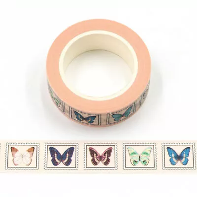 $5.50 • Buy Washi Tape Butterfly Stamp Design Vintage Butterflies Multi Coloured 15mm X 10m