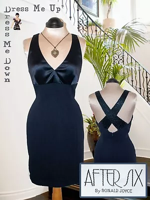 £33.95 • Buy Beautiful Ronald Joyce After Six Midnight Blue Cocktail Dress Beaded Straps