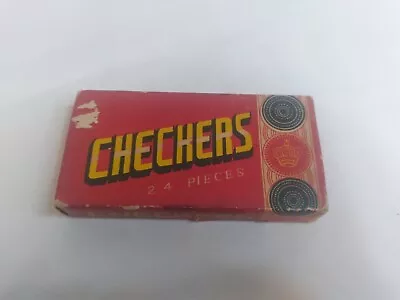 Vintage Checkers 23 Embossed Wood Set Games Missing 1 Piece • $13.49