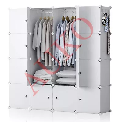 DIY16 Cube White Storage Cabinet Compartment Wardrobe Rack Shelf Portable Closet • $53.99