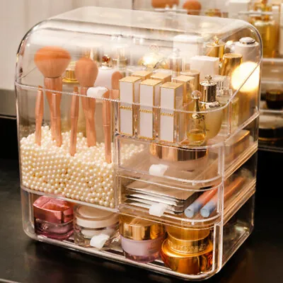 £18.95 • Buy Large Desktop Makeup Storage Box Cosmetic Organizer Drawers Holder Make Up Case