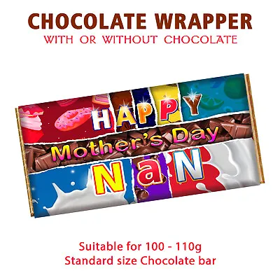 Happy Mothers Day Nan Chocolate Bar Wrapper Novelty Gift Present For Grand Ma • £1.99