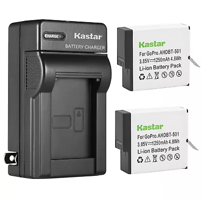 Kastar 2 Replacement Battery + Charger For GoPro Hero 5/6/7 Gopro5/6/7 AABAT-001 • $15.99