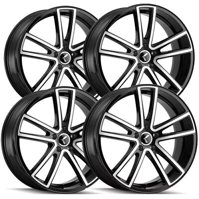 (Set-4) Kraze KR190 Lusso 17x8 5x112 +38mm Black/Machined Wheels Rims 17  Inch • $591.96