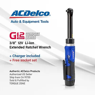 ACDelco G12 12V 3/8   Cordless Extended Ratchet Wrench 40 Ft-lbs ARW1218-3P • $101.99