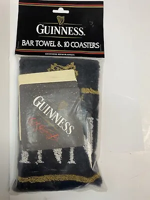 £13.43 • Buy Guinness Bar Pub Towel & 10 Coasters Set Memorabilia Dublin Ireland Beer New
