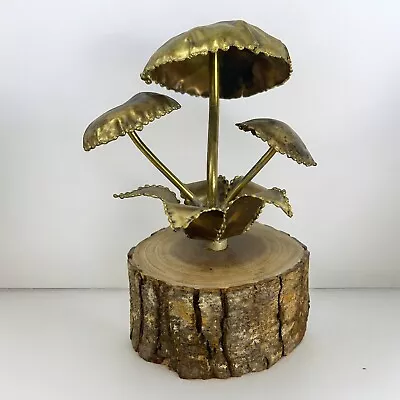 Vintage Copper And Wood  Brutalist Metal Mushrooms Sculpture MCM 1970’s Nature • $29.99