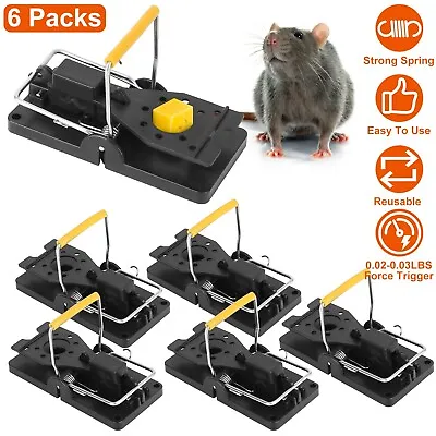 6 Packs Mouse Traps Rat Mice Killer Snap Trap Power Rodent Heavy Duty Catcher • $9.33