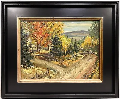 SYDNEY BERNE 20th C. Canadian AUTUMN IMPRESSIONIST LANDSCAPE PAINTING • $395