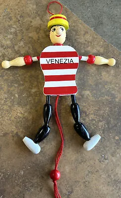 Vintage Italy Hand Painted Wooden Venice Jumping Jack Ornament Puppet Souvenir  • $19.97
