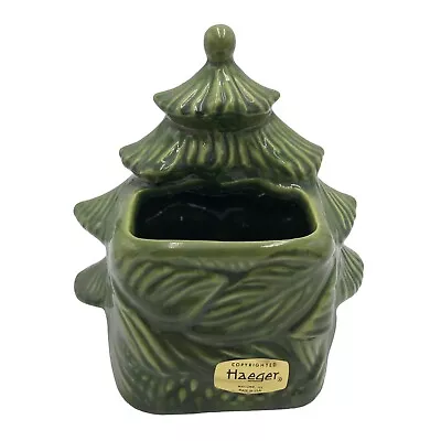 Vintage Haeger Christmas Tree Planter MCM Green Ceramic Pottery USA • $50