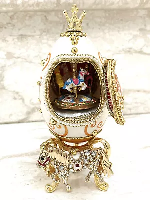 Imperial Faberge Egg Style Carousel Horse Gift For Her 21st Anniversary Wife • $999