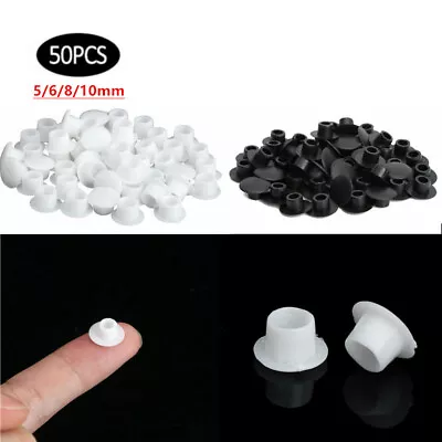 50 Flush Type Screw Caps Covers Hole Plugs Button Top For Cupboard Shelf Cabinet • £3.99