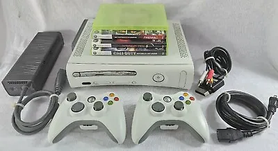Microsoft Xbox 360 Console Hard Drive 2 Wireless Controllers Games UNTESTED  • $106.25