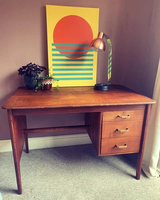 £495 • Buy Gordon Russell Oak Desk Mid Century Vintage Retro Teachers School MCM