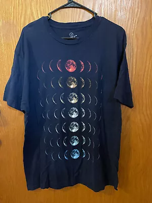 In Your Face Apparel Men's XL T-Shirt With Navy Blue With Moon Phases Design. • $10