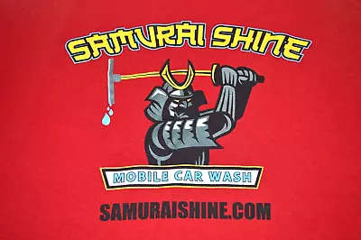 Samurai Shine Mobile Car Wash Red T-shirt Men's XL Short Sleeve Shirt • $18.99