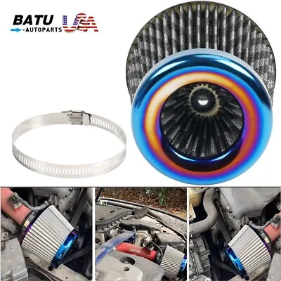 Universal 3 /76mm Car Air Filter High Flow Cold Air Intake Dry Cone Replacement • $21.98
