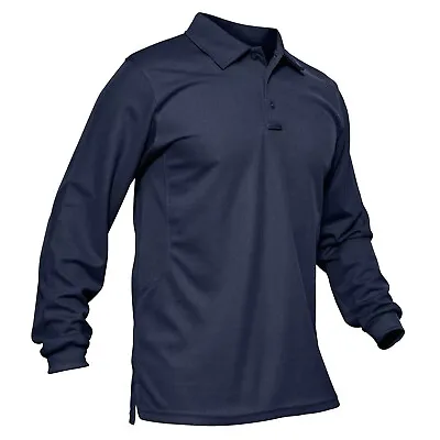 Men's Polo Shirts Long Sleeve Quick Dry Outdoor Golf Sport Tactical Work T-Shirt • $20.88