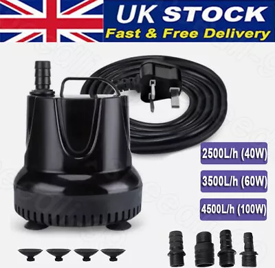 2500-4500L Submersible Water Pump Fountain Outdoor Garden Fish Pond Aquarium UK • £11.97