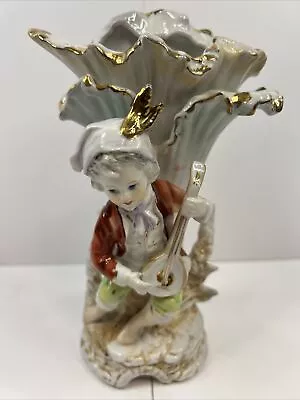 Vintage Ucagco Style Porcelain Vase “Boy With Banjo” • $29.99